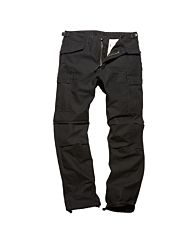 Vintage Industries M65-heavy satin pantalon zwart