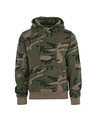 Hooded sweater zonder rits woodland camo