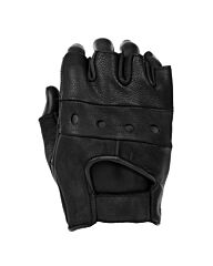 Lederen handschoenen zonder vingers zwart polsmof