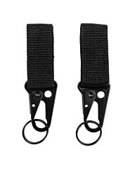 101inc Molle snap hook with keyring 2-pack zwart