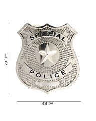 Embleem metaal Special Police zilver pin