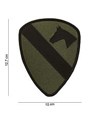 Embleem stof Cavalry patch subdued groen