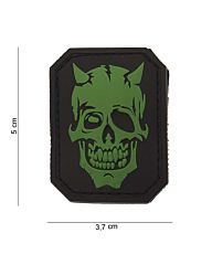 Embleem 3D PVC Devil skull zwart
