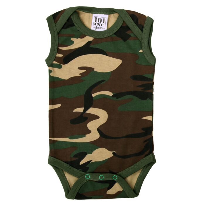 101inc babyromper zonder mouw woodland camo
