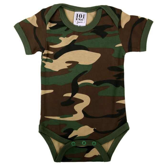 101inc Babyromper korte mouw woodland camo