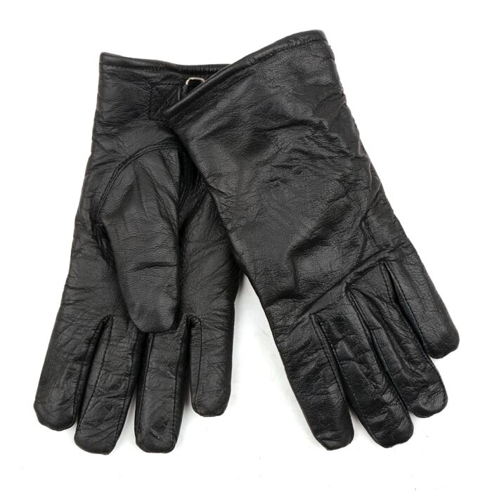Leren officiers handschoenen zwart