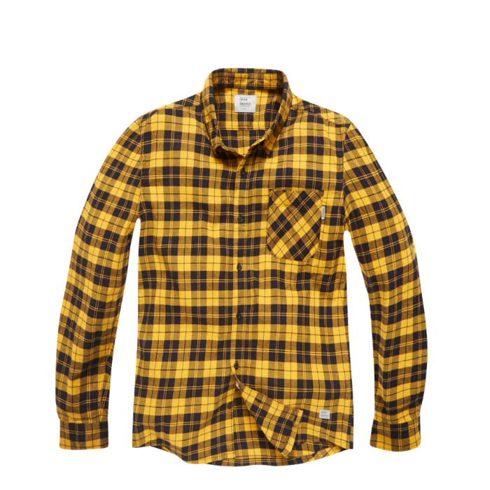 Vintage Industries Riley Flannel Shirt Yellow Check
