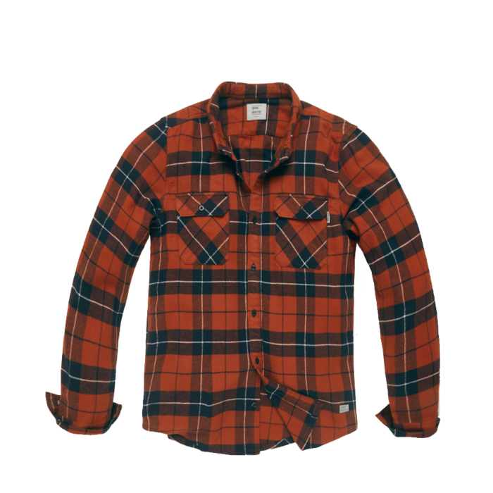 Vintage Industries Sem Flannel Shirt Orange Check