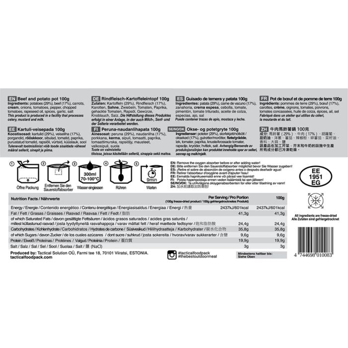 Tactical Foodpack Beef & Potato Pot 100gram