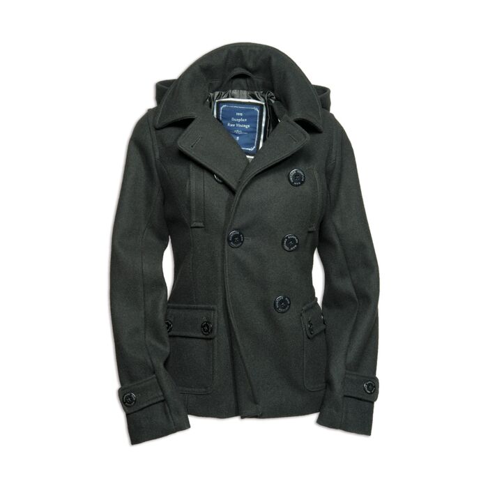 Surplus Ladies Pea coat, kapiteins jas zwart