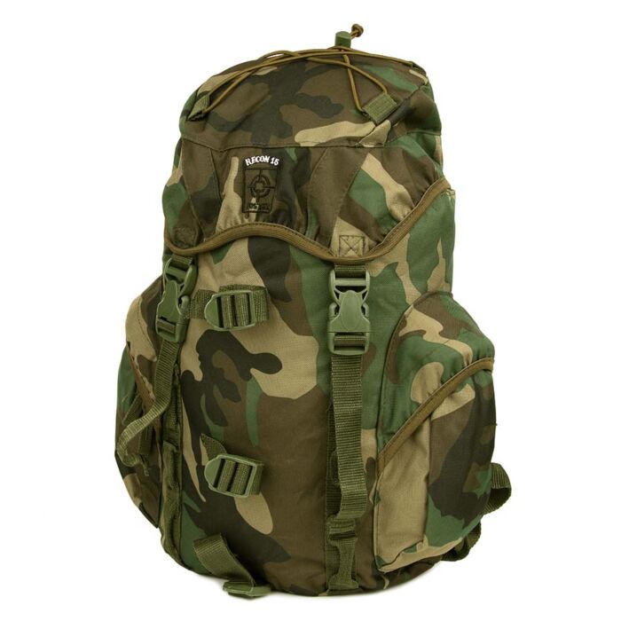 Fostex rugzak recon woodland camo 15 ltr.