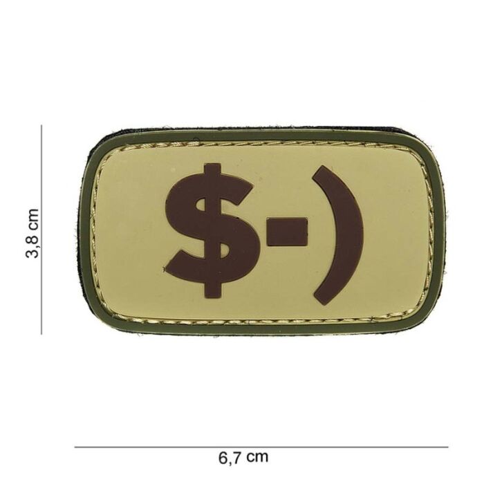 Embleem 3D PVC $-) groen