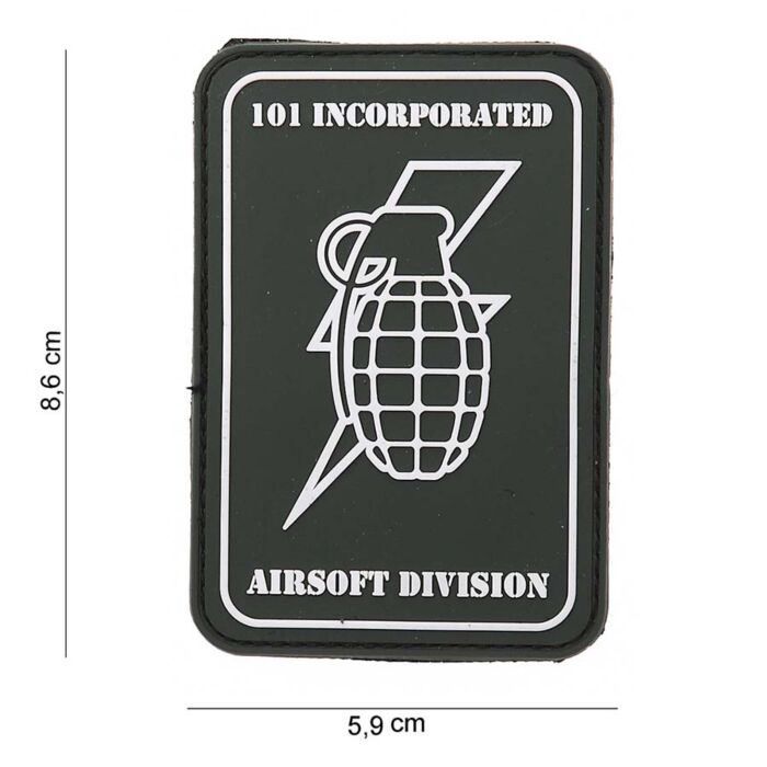 Embleem 3D PVC 101 inc handgrenade groen