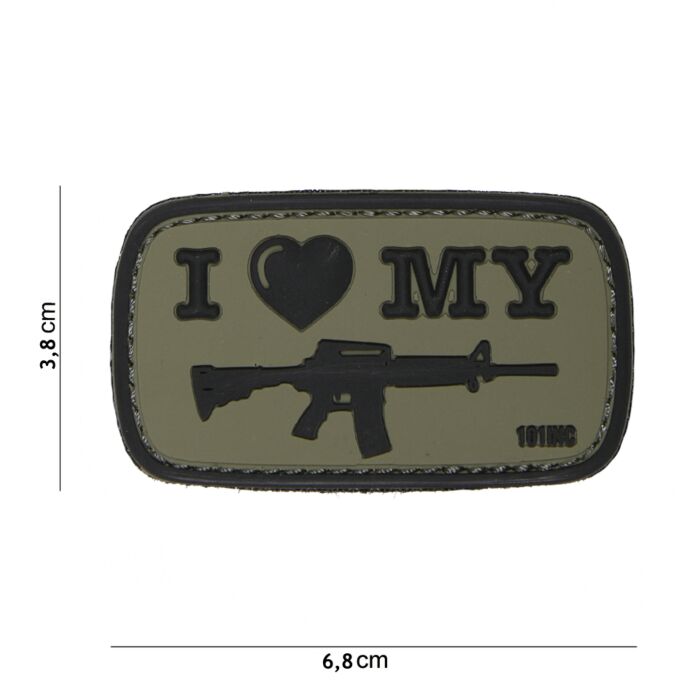 Embleem 3D PVC I Love My M4 groen