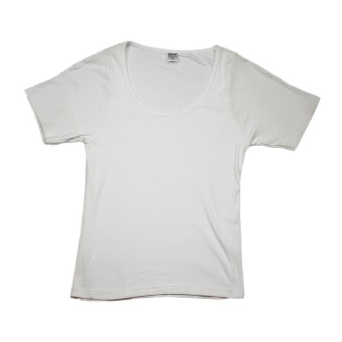 Life-Line Tanya rib dames t-shirt k/m wit