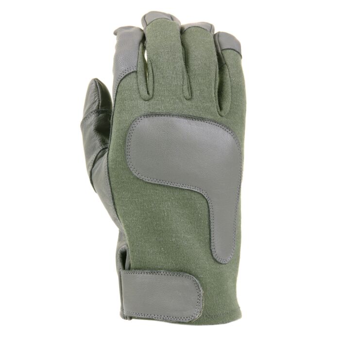 Airsoft handschoenen nomex/leer groen