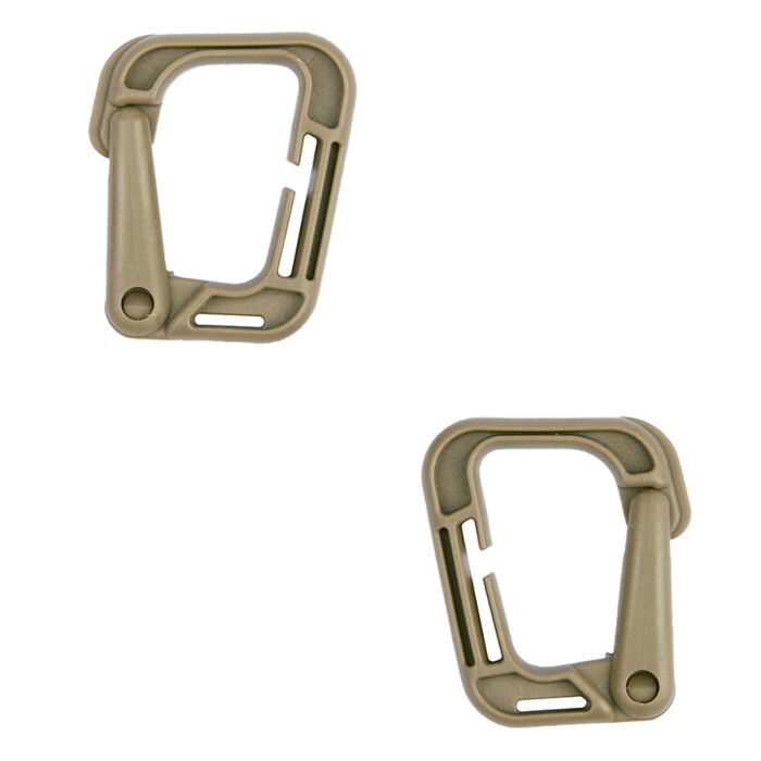 101inc Molle carabiner hook grimloc 2-pack coyote