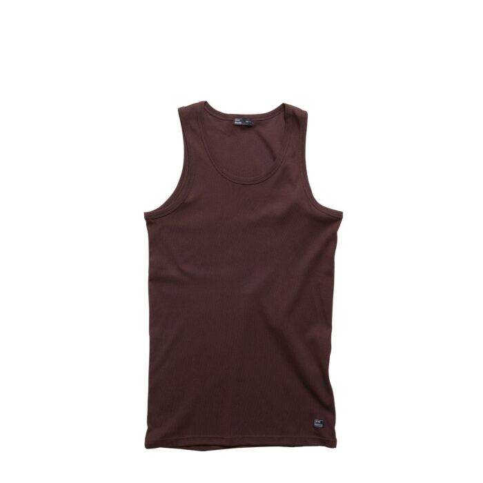 Vintage Industries Bryden rib singlet burgundy
