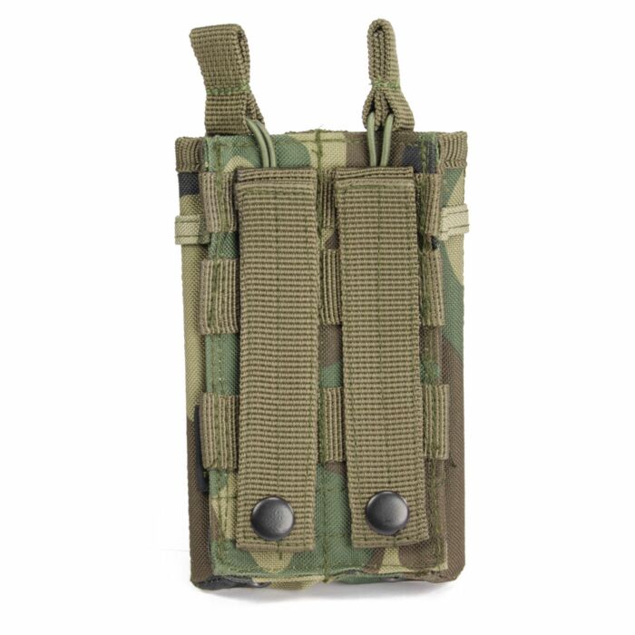 101Inc Molle pouch Sidearm 2 Mag. C woodland camo