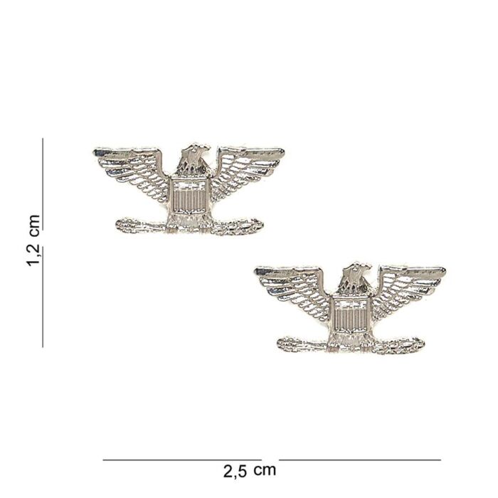 Embleem metaal Colonel rank eagles KL pin