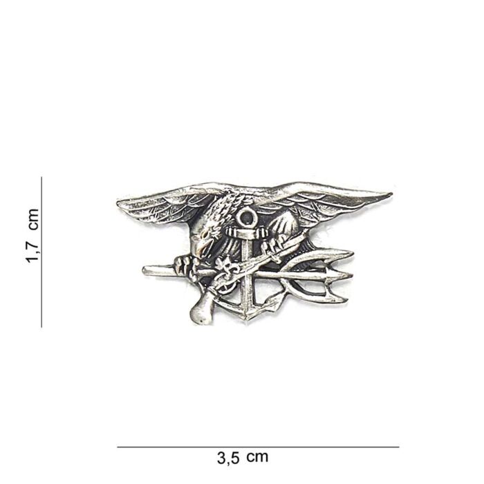 Embleem metaal US navy seal klein zilv pin