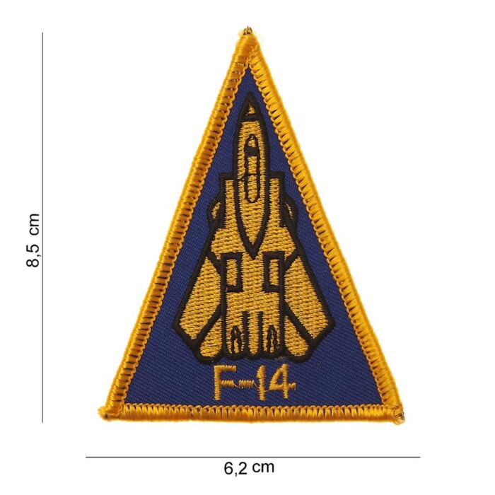 Embleem stof F-14 klein goud
