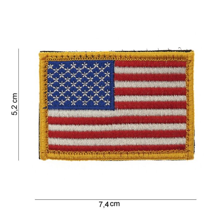 Embleem USA geel stof+klittenband