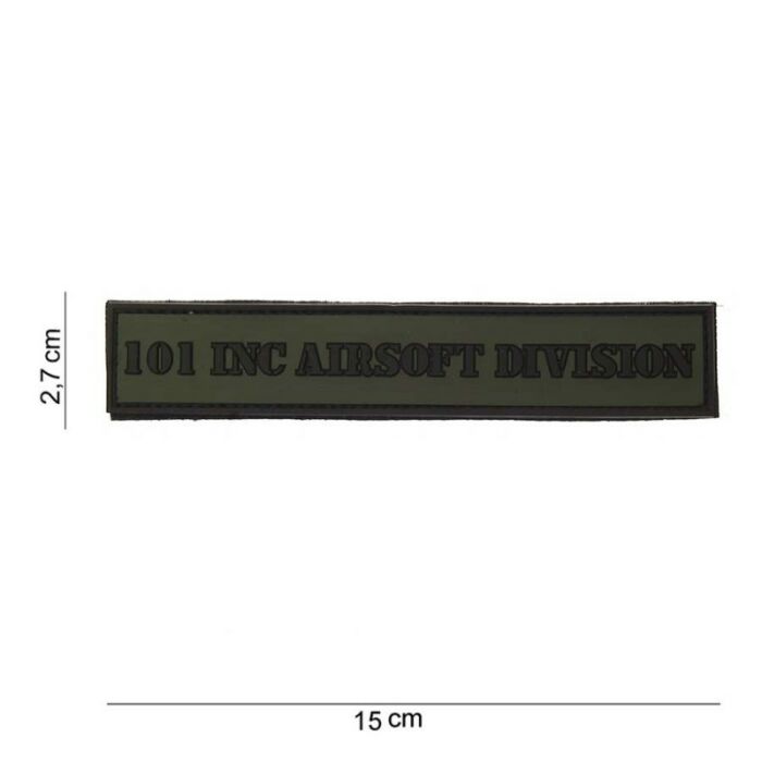 Embleem 3D PVC 101inc airsoft division tab groen