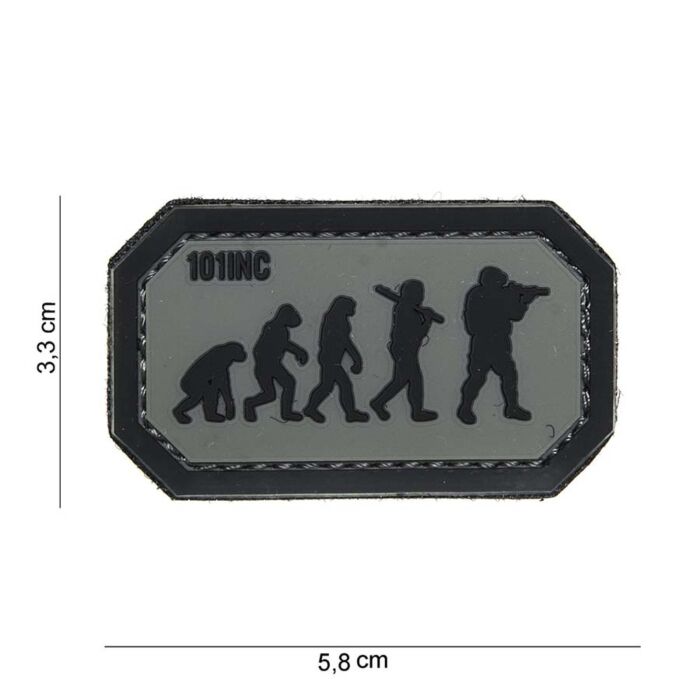 Embleem 3D PVC Airsoft evolution grijs/zwart