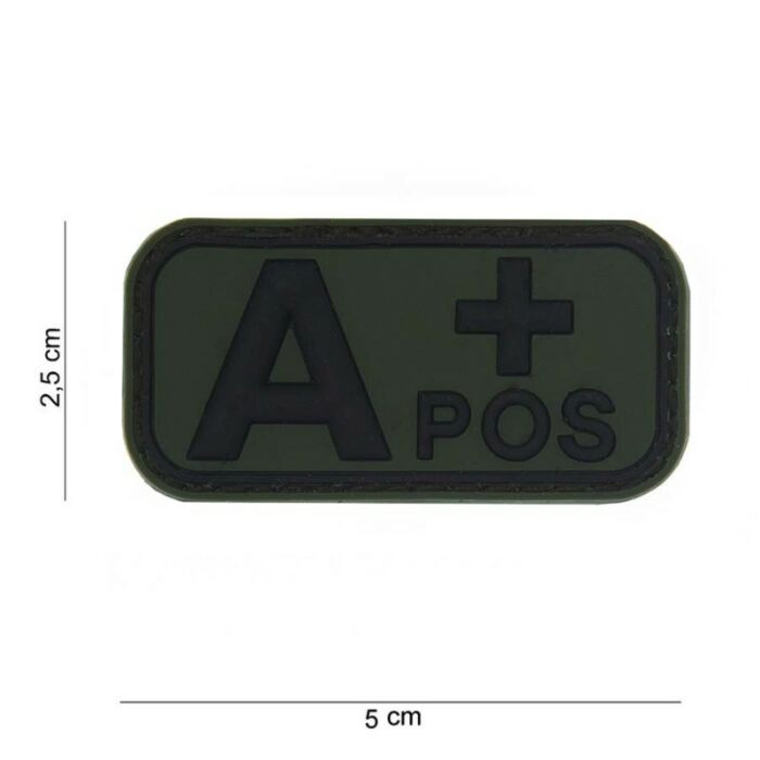 Embleem 3D PVC Bloedgroep A+ POS groen