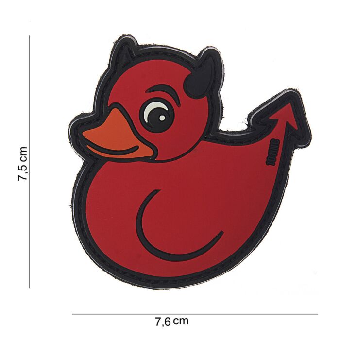 Embleem 3D PVC Devil Duck rood