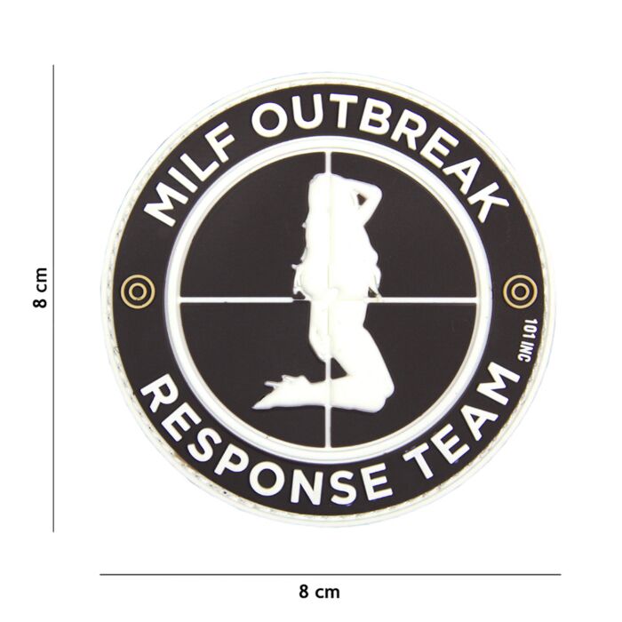 Embleem 3D PVC MILF outbreak zwart
