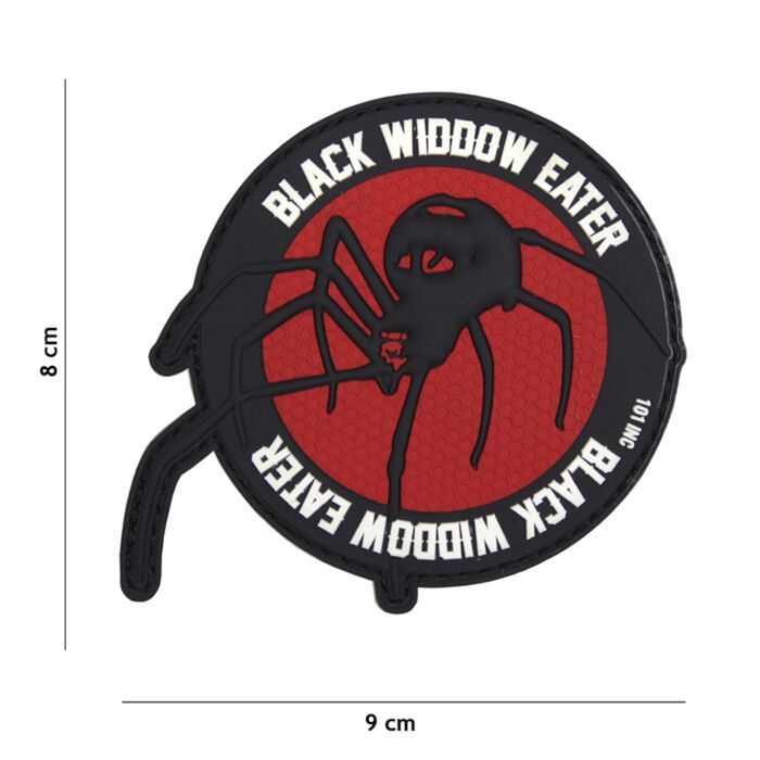 Embleem 3D PVC Black widdow eater rood