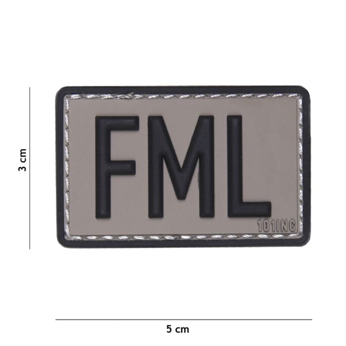 Embleem 3D PVC FML (fuck my life) grijs