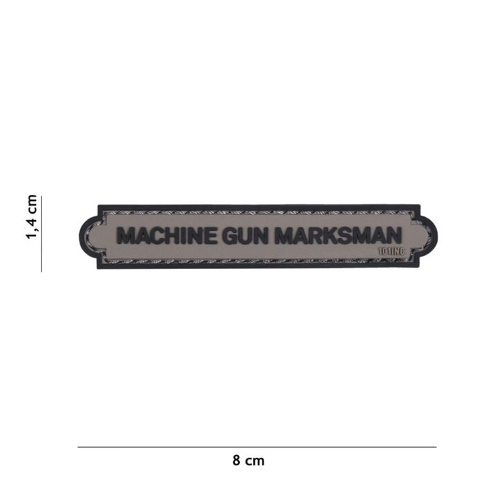 Embleem 3D PVC Machine gun marksman tab grij