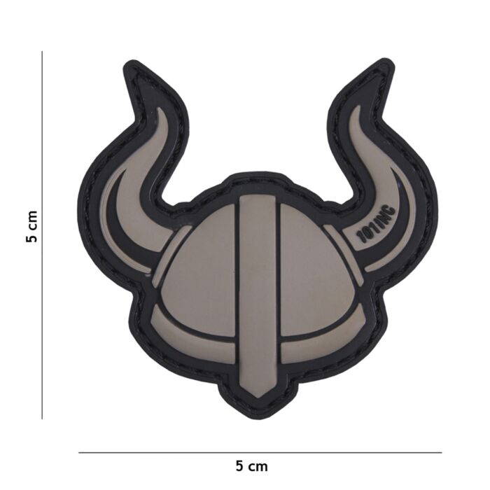 Embleem 3D PVC Viking helm grijs