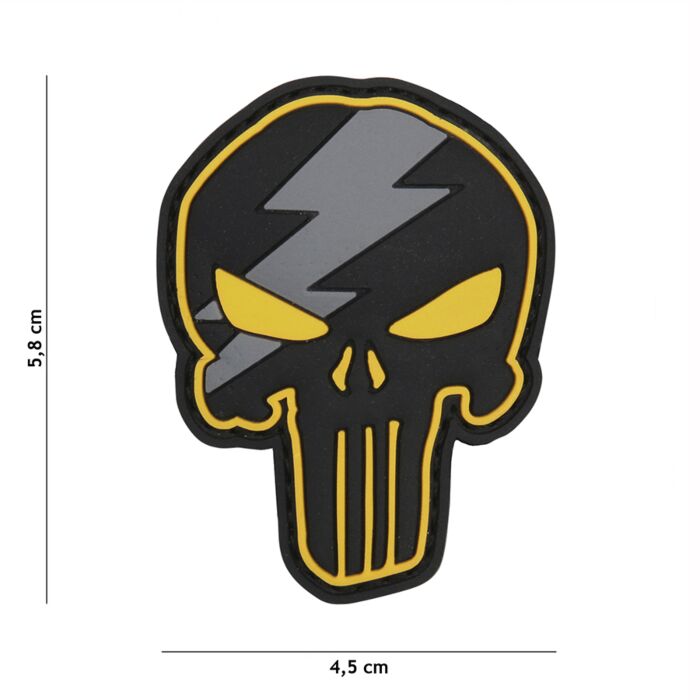 Embleem 3D PVC Punisher thunder geel