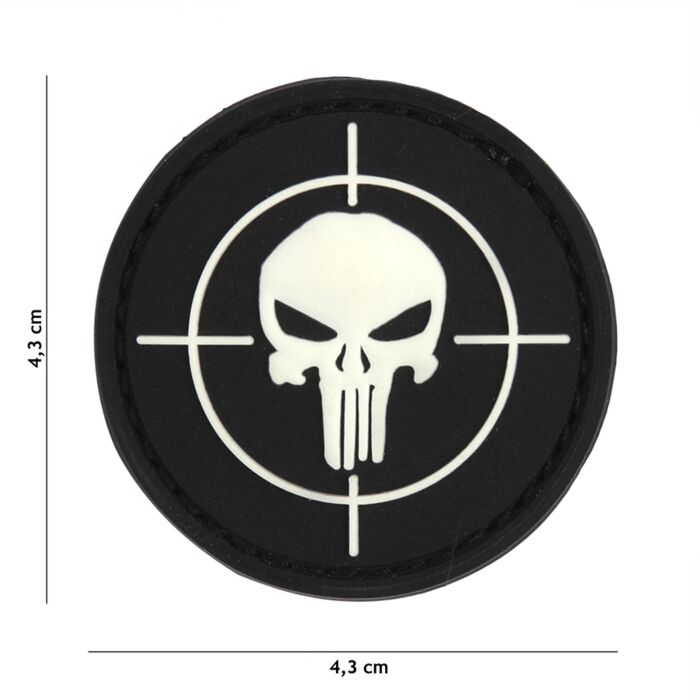 Embleem 3D PVC Punisher vizier zwart
