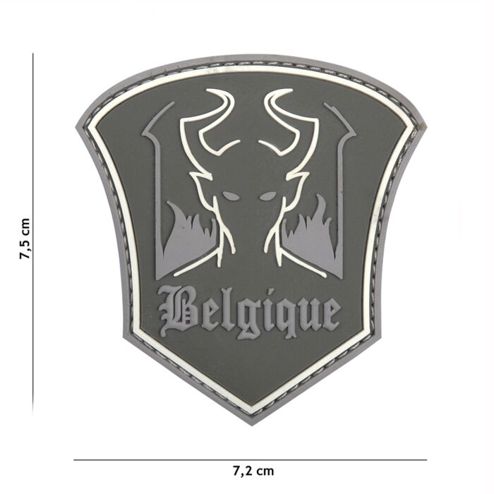 Embleem 3D PVC Belgische duivel grijs