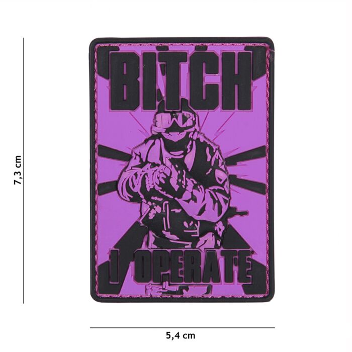 Embleem 3D PVC Bitch roze