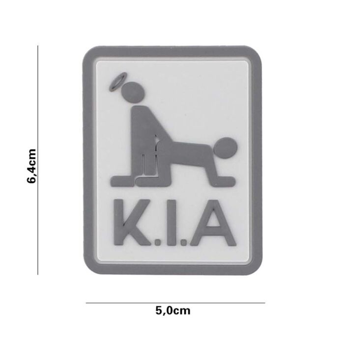 Embleem 3D PVC Killed in action licht grijs