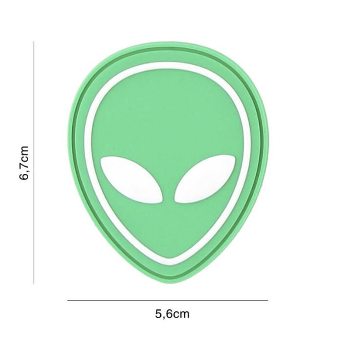 Embleem 3D PVC Alien Groen