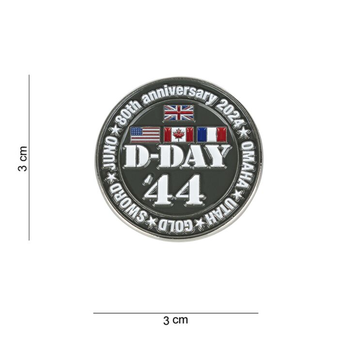 Embleem metaal D-Day 80 pin 5 beaches