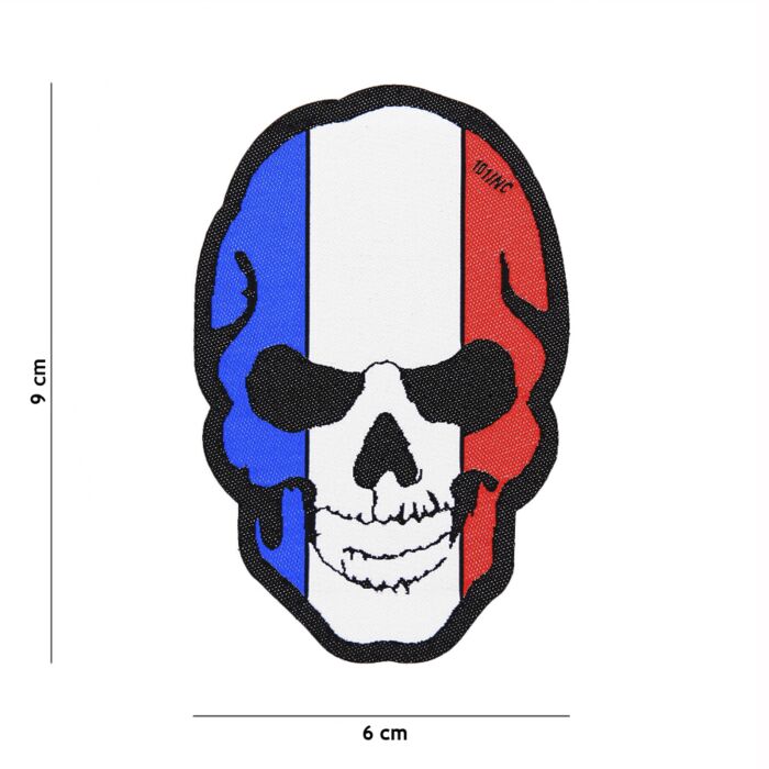 Embleem stof fijn geweven Skull Frankrijk