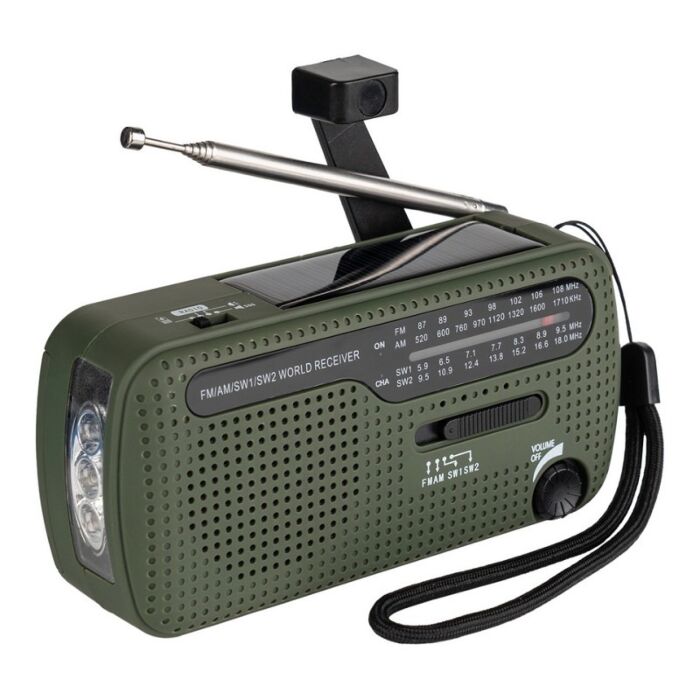 Fosco Prepper Noodradio incl. zaklamp en powerbank SW1/SW2/FM/AM