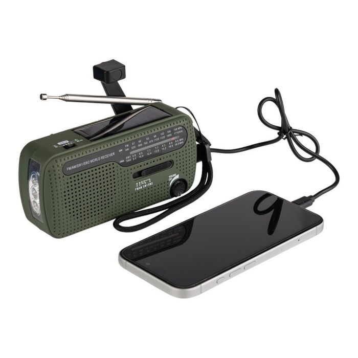 Fosco Prepper Noodradio incl. zaklamp en powerbank SW1/SW2/FM/AM