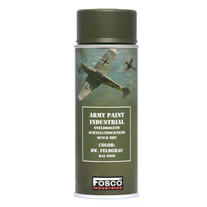 Fosco spuitbus legerverf 400ml Feld grau (grijs)