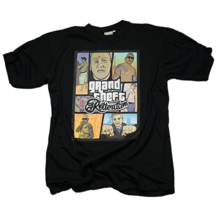 R-Fellas t-shirt Grand Theft Rotterdam zwart