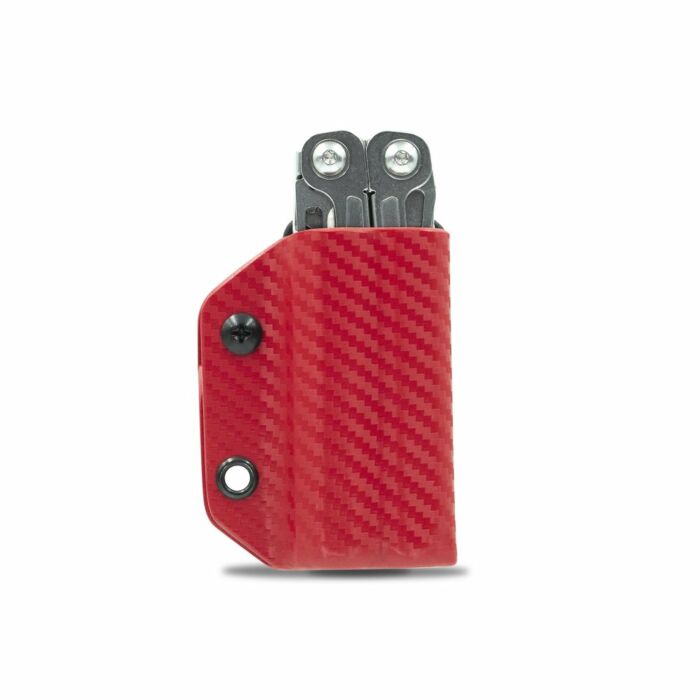 Clip & Carry Kydex Sheath CF-Red Leatherman Wingman/Sidekick/Rebar