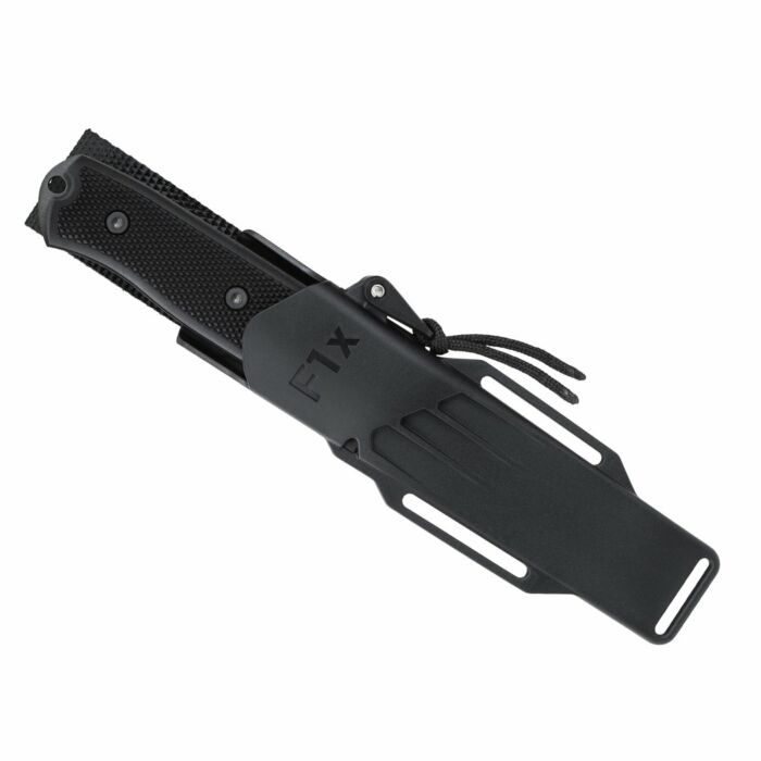 Fällkniven Outdoormes Survival Knife, Black Blade, Zytel sheath